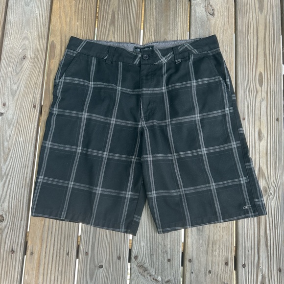 O'Neill Black Checkered Men's Shorts - Picture 1 of 5